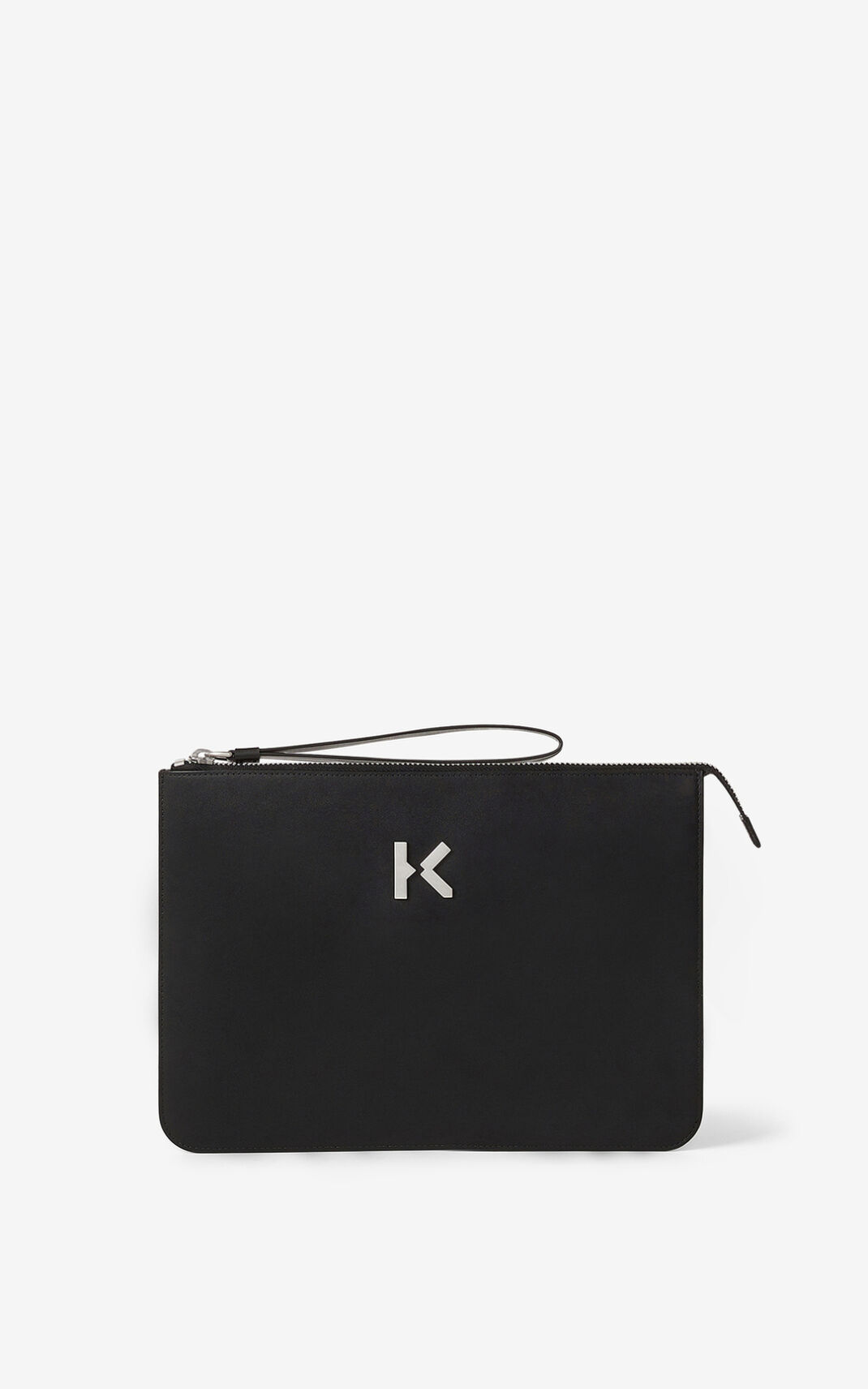 Pochette Kenzo K Cuir Homme Noir | LZYP-19604